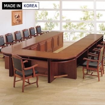 고급연결형 회의테이블[천연무늬목]