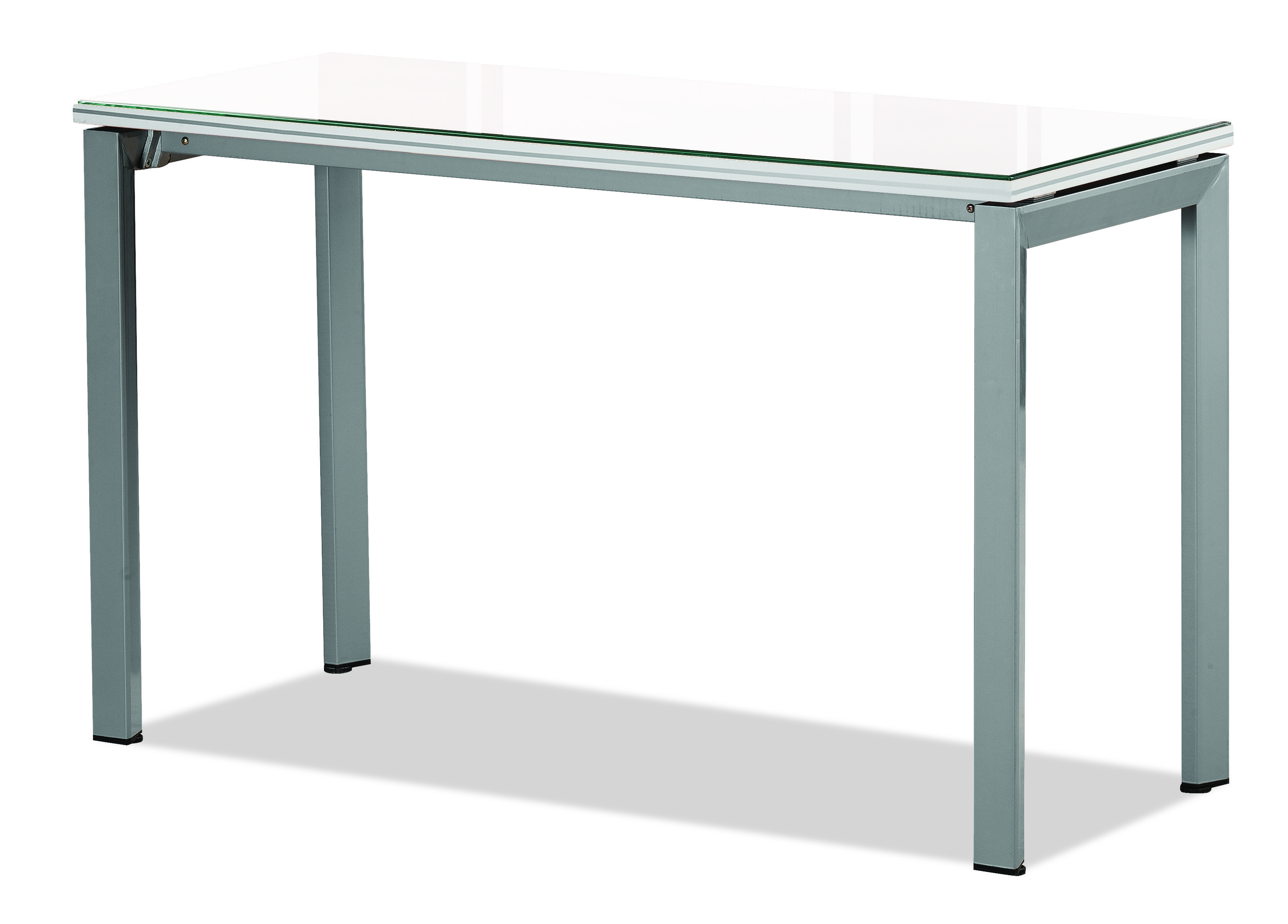 아이보리 사이드책상[투명유리]