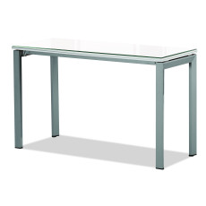 아이보리 사이드책상[투명유리]