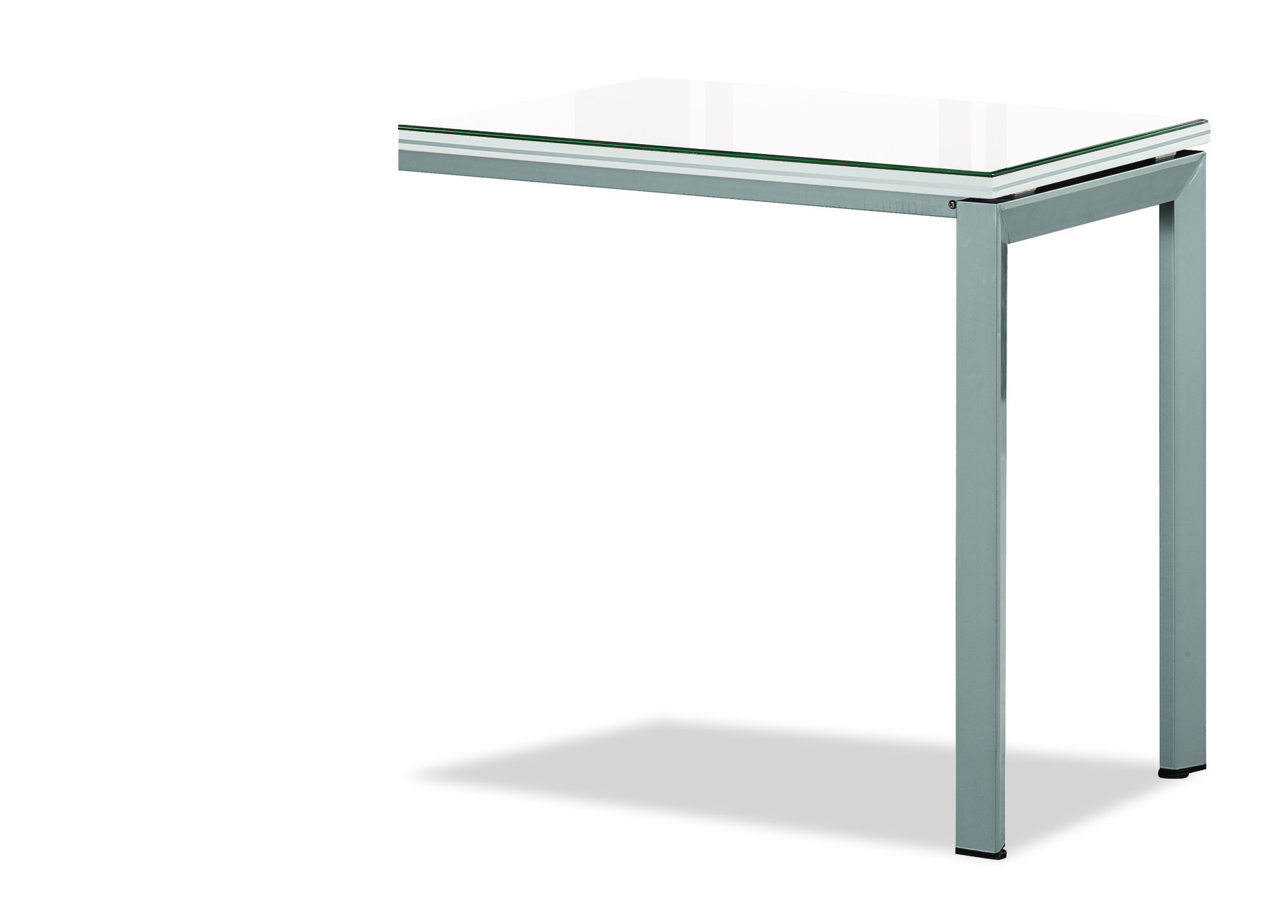 아이보리 보조책상[투명유리]