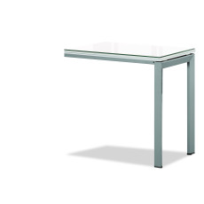 아이보리 보조책상[투명유리]