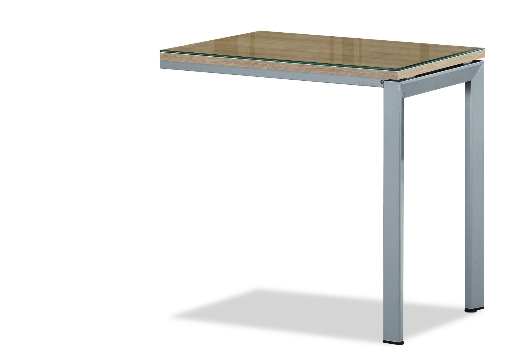 라이트월넛 보조책상[투명유리]