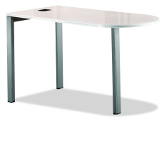 아이보리 U형테이블[투명유리]