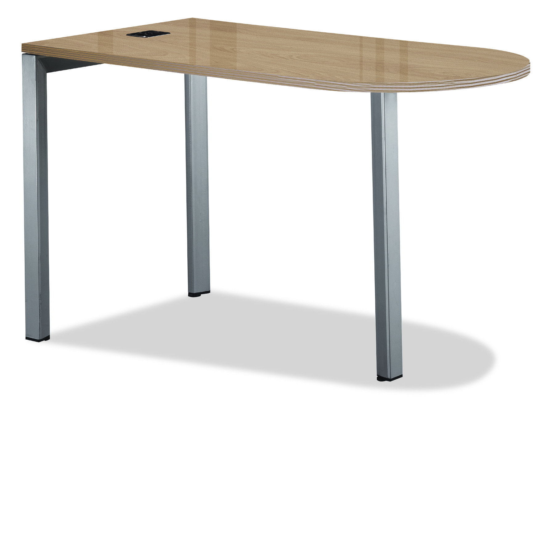 라이트월넛 U형테이블[투명유리]