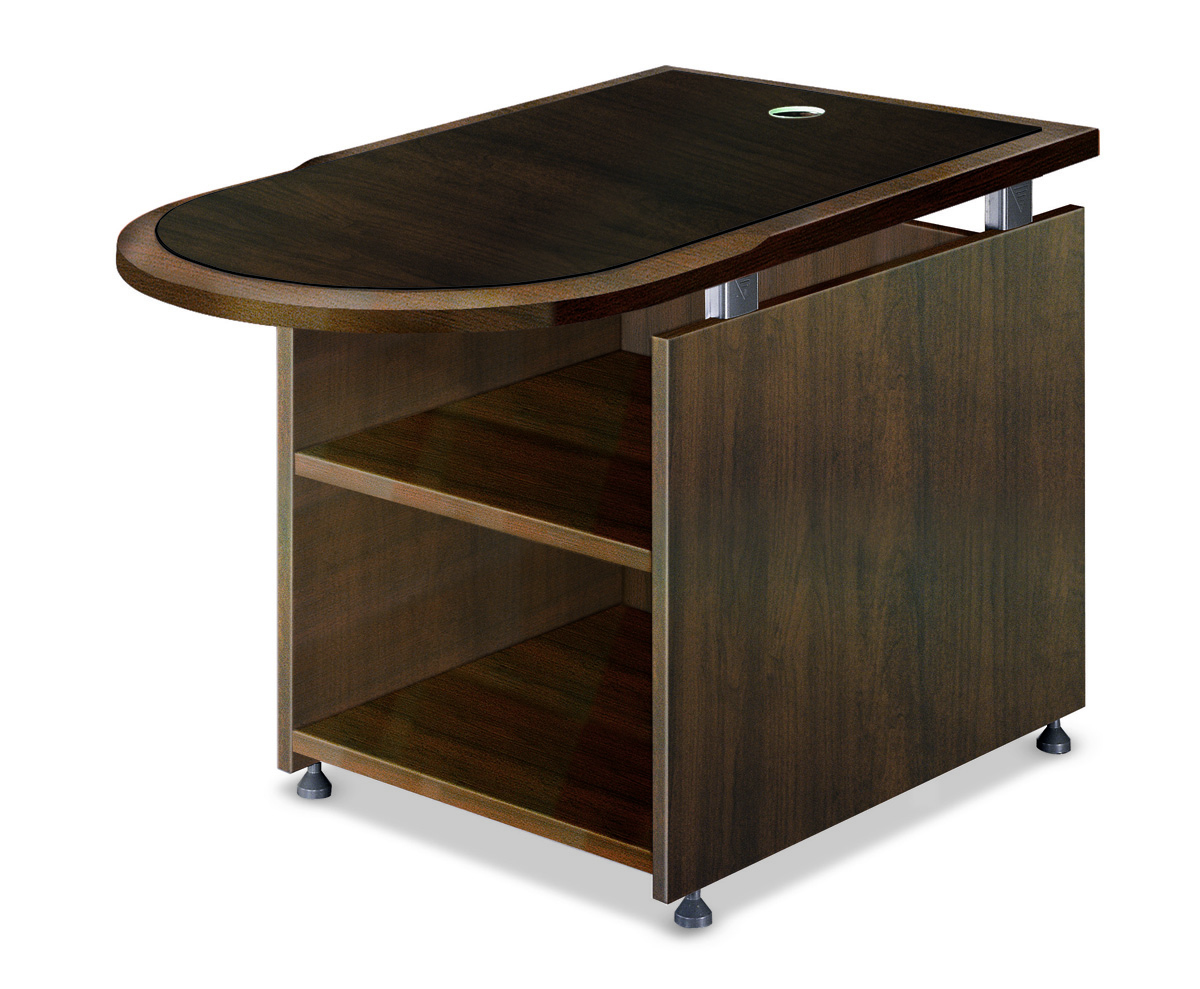 PWE-0010B U형보조책상(갈색유리)