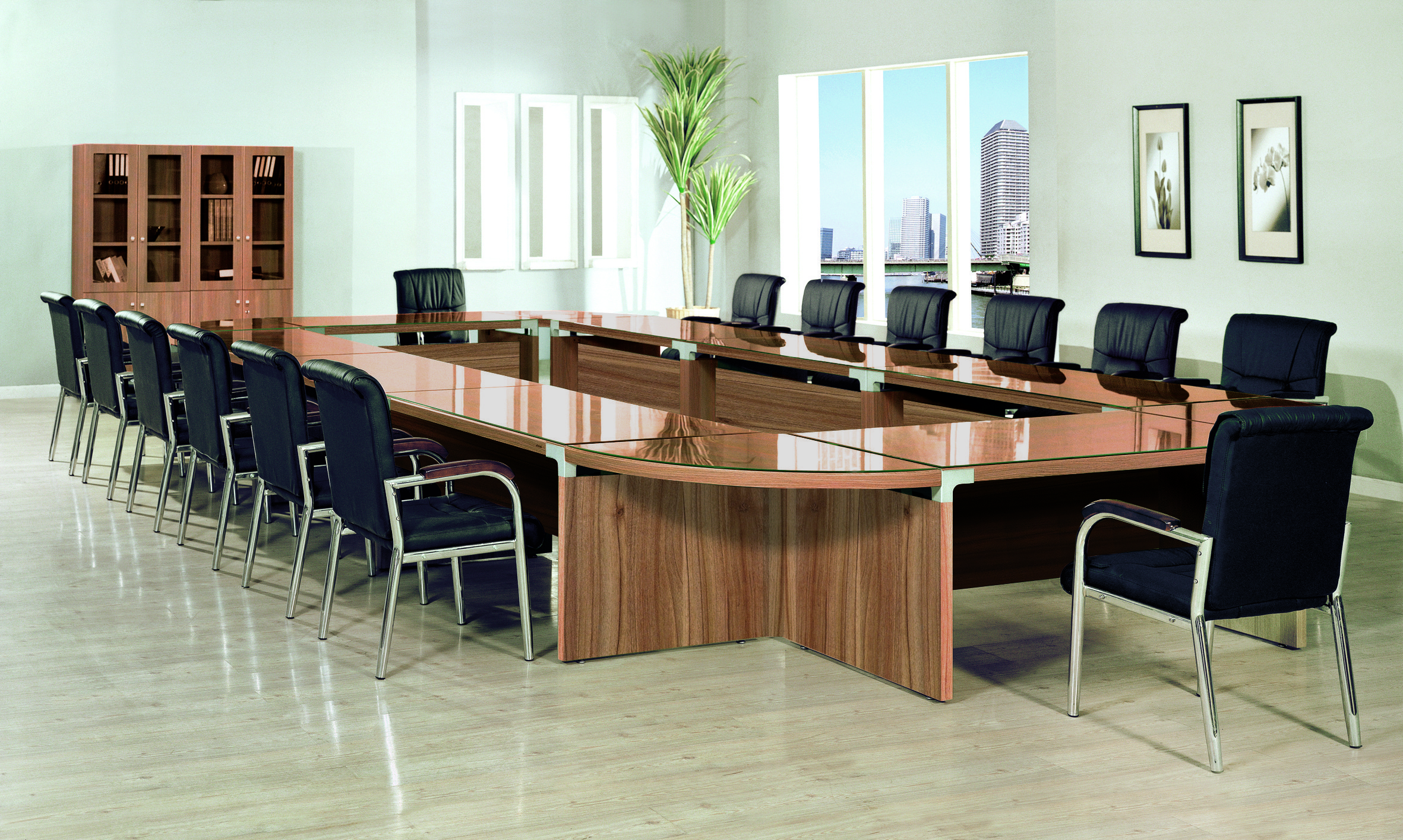 뉴토스카 로즈오크 연결형 회의테이블