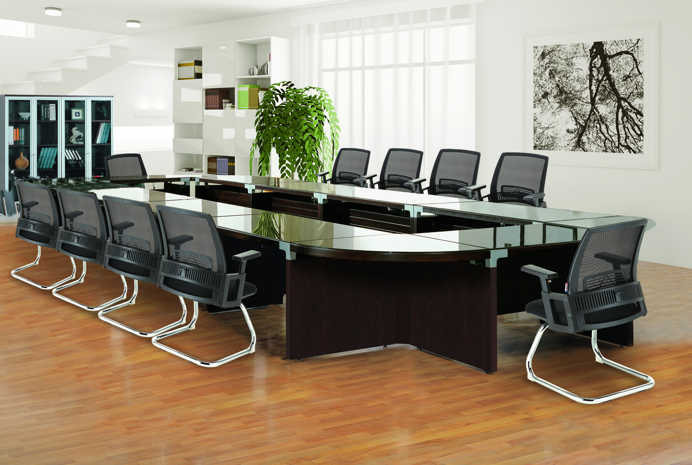 뉴토스카 월넛 연결형 회의테이블