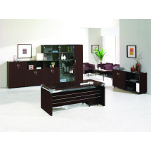 뉴토스카 월넛책상 (갈색유리)