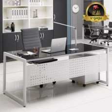 안티고나 강화유리책상(화이트프레임)