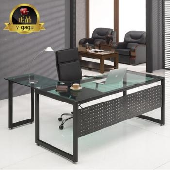 안티고나 강화유리책상(블랙프레임)