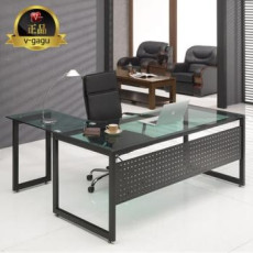 안티고나 강화유리책상(블랙프레임)