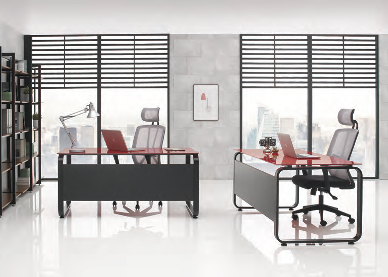 유로파S 강화유리책상(가림판포함)~A타입/스퀘어