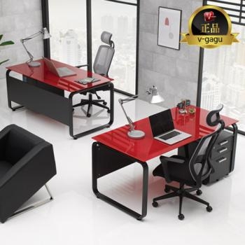 유로파S 강화유리책상(가림판포함)~A타입/스퀘어