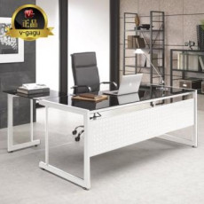 판도라 강화유리책상(화이트프레임)