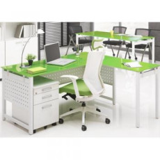 모노그램 네오2 강화유리책상(D700/타공가림판)