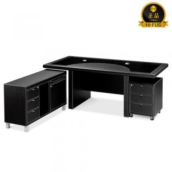 렉스 강화유리가죽책상