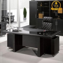 렉스 강화유리가죽책상