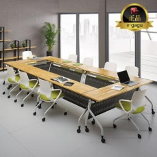 시그니처 원목 연결회의용테이블(24T고무나무집성목)