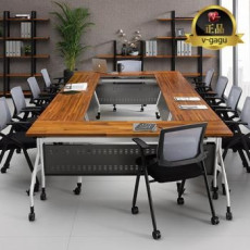 시그니처 원목 연결회의용테이블(24T멀바우집성목)