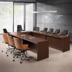 HF-ET-700A 흑단 클레버 연결회의용테이블 (ㄷ자형)