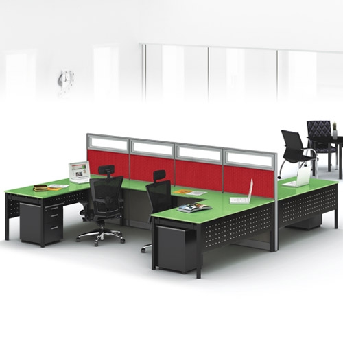 모노그램 강화유리책상(타공가림판)