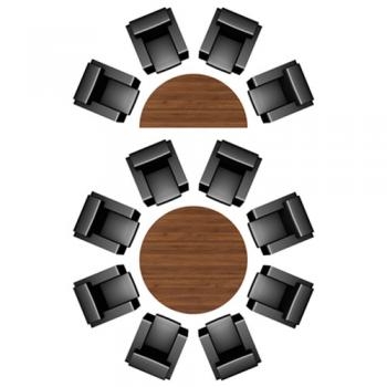 원형 반원형 소파테이블