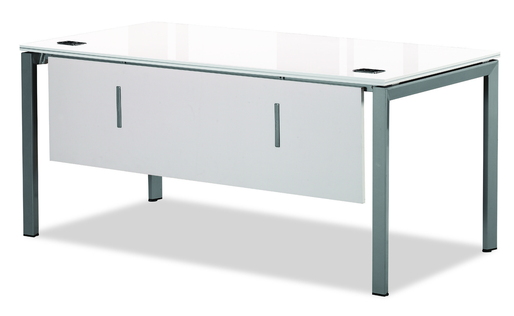 아이보리 책상 앞가림판(투명유리)