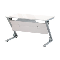 망플비치 Z철재다리 책상[투명유리]