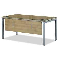 라이트 월넛 책상 앞가림판(투명유리)