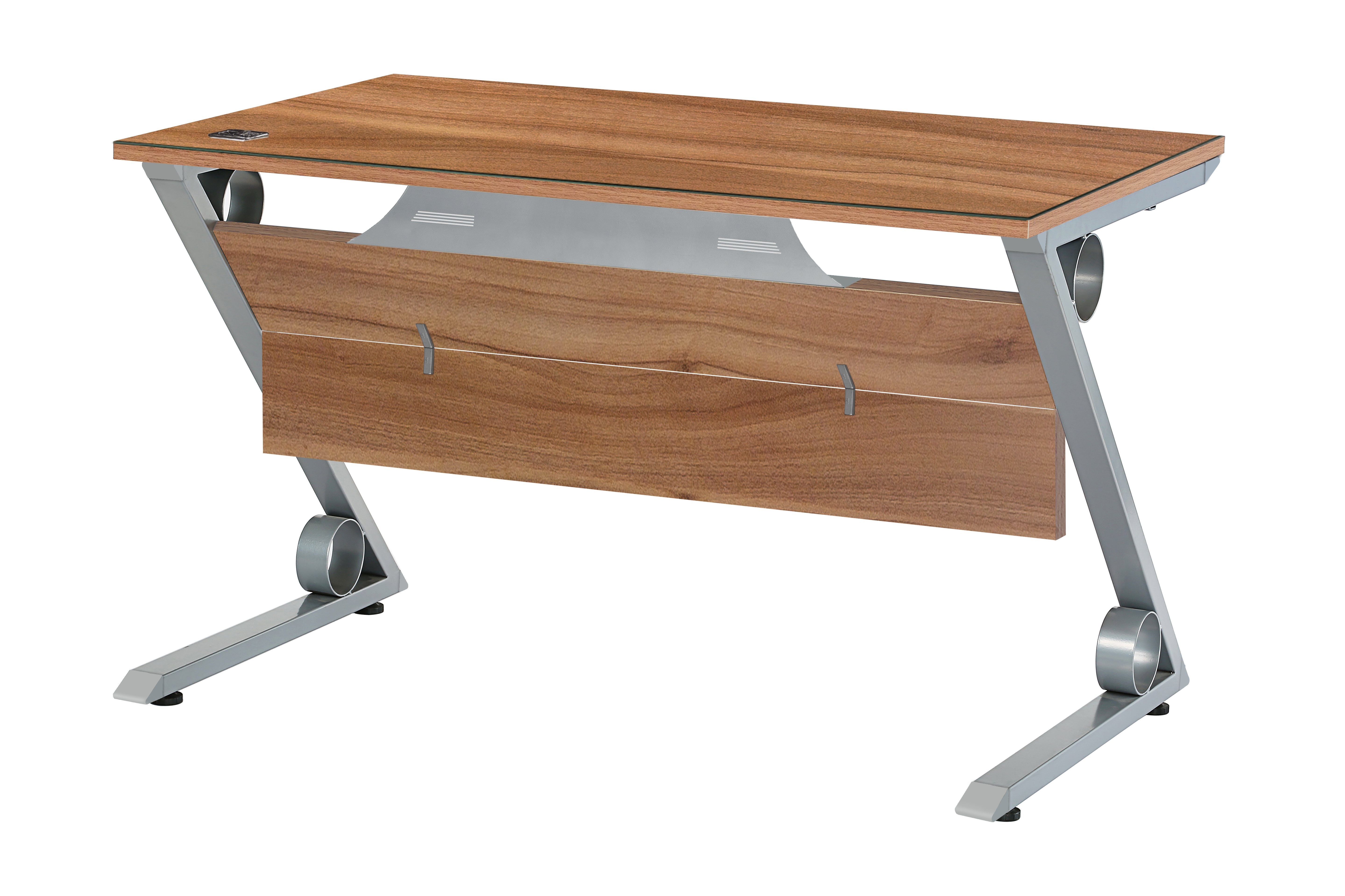 로즈오크 Z철재다리 책상[투명유리]