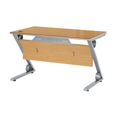 망플비치 Z철재다리 책상[투명유리]