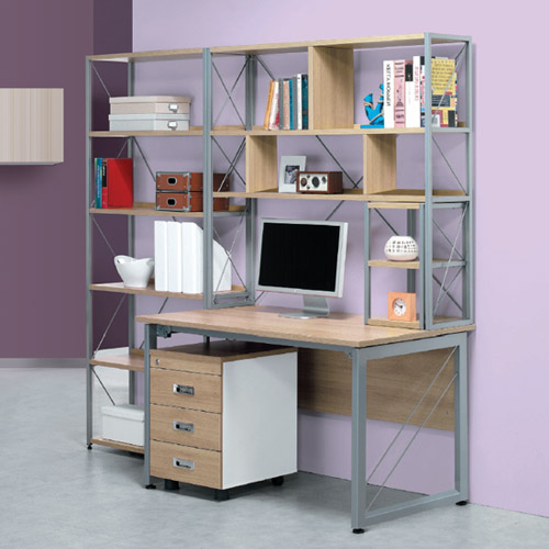 아이에프 라이트월넛책상 (기본형)~가림판포함