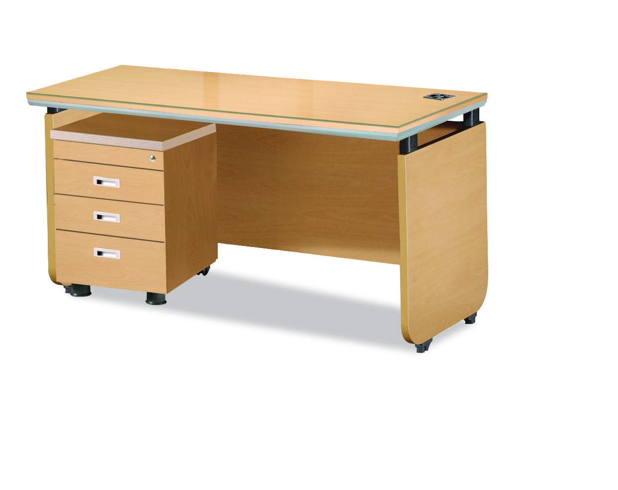 망플비치 고급탑책상+이동서랍(투명유리)