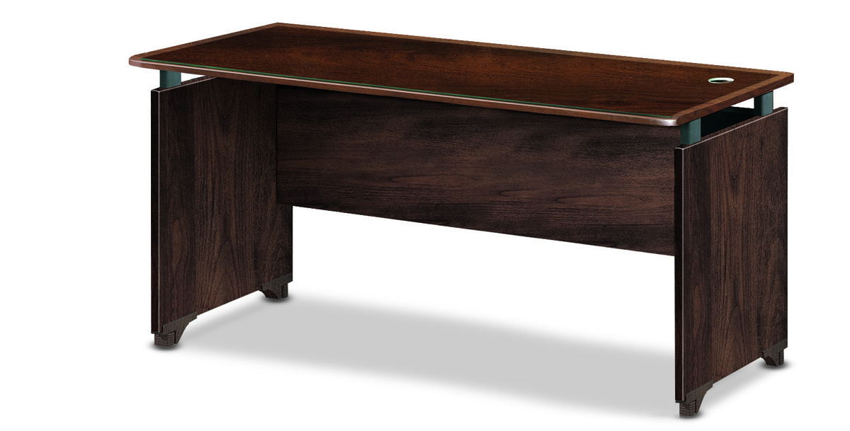 PWOD 일자 갈색유리책상