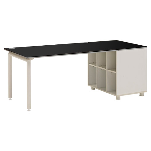 카멜레온 블랙오크 사이드책상(일체형)