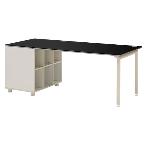 카멜레온 블랙오크 사이드책상(일체형)