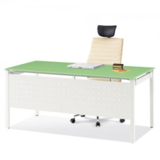 모노그램 강화유리책상(타공가림판)