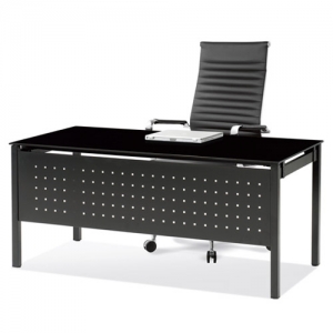 모노그램 강화유리책상(타공가림판)