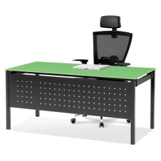 모노그램 강화유리책상(타공가림판)