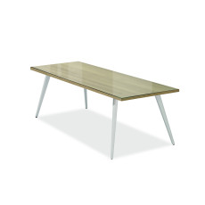 카펠라 라이트 월넛 회의테이블(백색다리/투명유리)