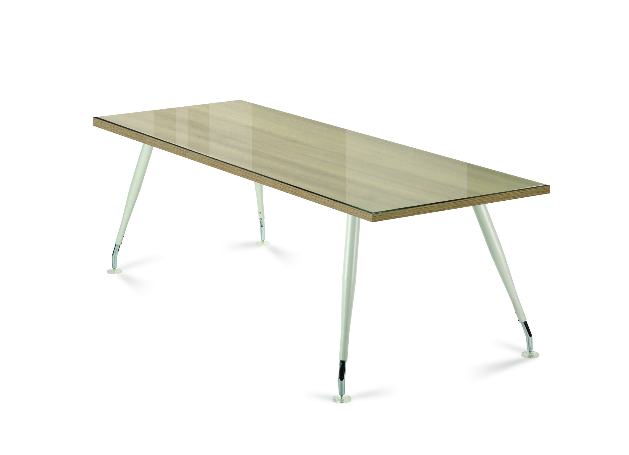 몽블랑 라이트월넛 사각테이블(투명유리포함)