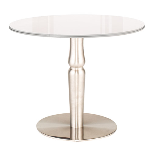 아이보리 원형테이블 굴곡형 (투명유리포함)