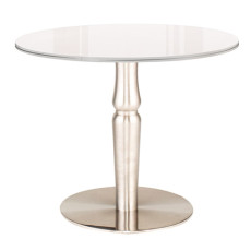 아이보리 원형테이블 굴곡형 (투명유리포함)