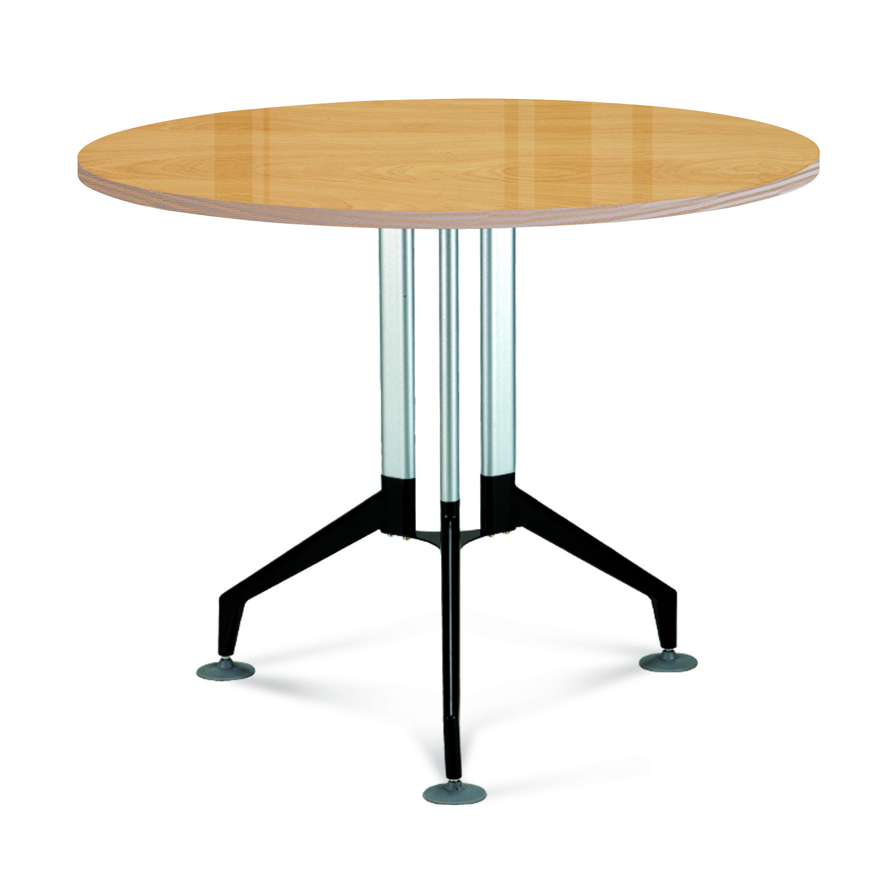 망플비취 삼각다리 원형테이블 [투명유리]