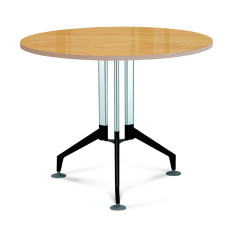 망플비취 삼각다리 원형테이블 [투명유리]