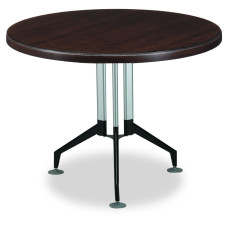 뉴토스카 월넛 원형테이블 삼다리 (갈색유리포함)