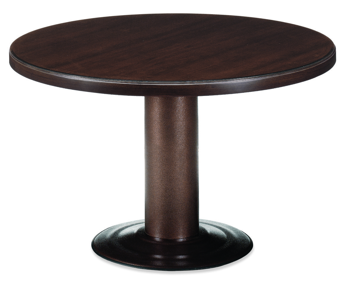 뉴토스카 월넛 원형테이블 (갈색유리포함)