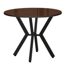 월넛 원형테이블 K다리(투명유리)