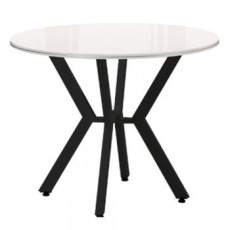 아이보리 원형테이블 K다리(투명유리)