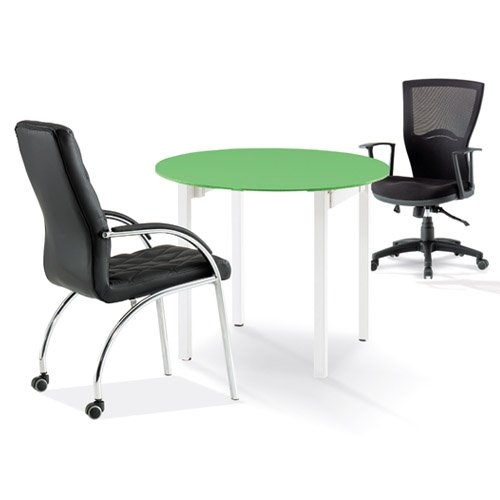 모노그램 강화유리 원형테이블